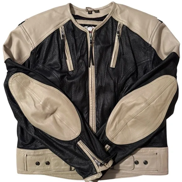 Harley Davidson Women's Cream White & Black Leather Jacket 97002-14W Size Large - Picture 13 of 13